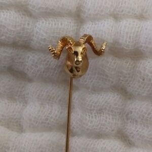 14k Gold Ram Head Stick Pin vintage‎